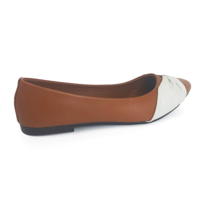 Comfortable Women Flat Suede Pumps in Brown