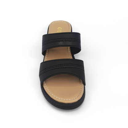 Comfortable Black Wedge Slipper